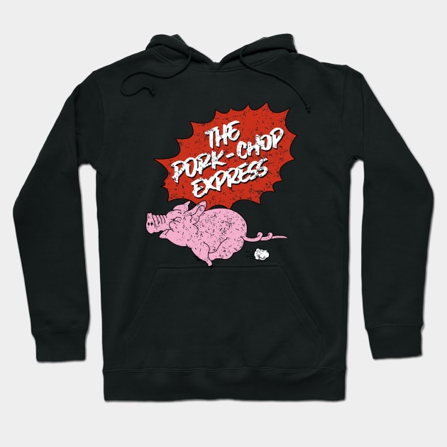 The Pork Chop Express Retro Vintage Hoodie by liora natalia